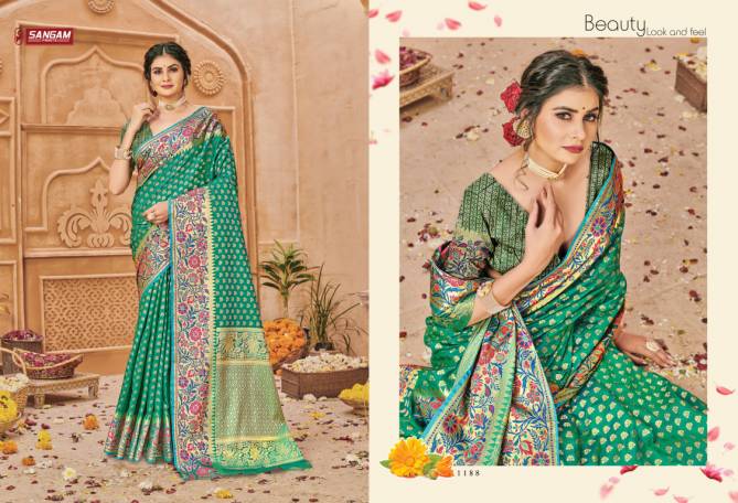 Sangam Aarushi Silk Banarasi Heavy Festive Wear Designer Saree Collection